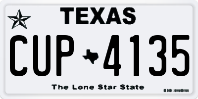 TX license plate CUP4135