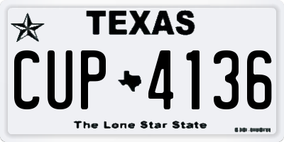TX license plate CUP4136