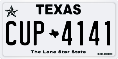 TX license plate CUP4141