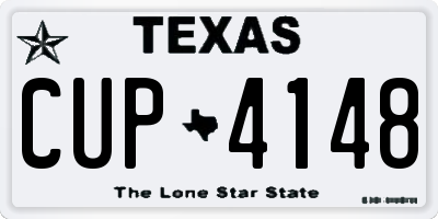 TX license plate CUP4148