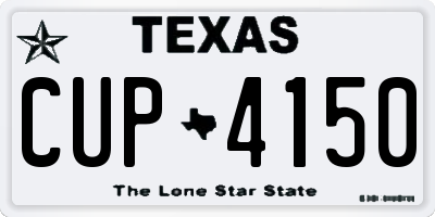 TX license plate CUP4150