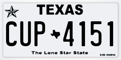 TX license plate CUP4151