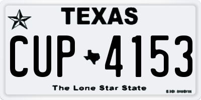 TX license plate CUP4153