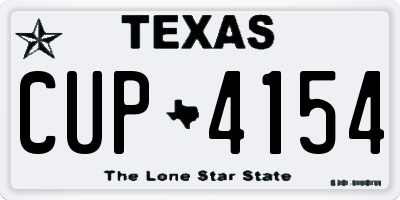 TX license plate CUP4154