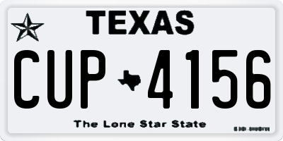 TX license plate CUP4156