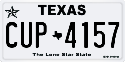 TX license plate CUP4157