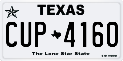 TX license plate CUP4160