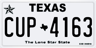 TX license plate CUP4163