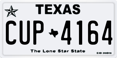 TX license plate CUP4164