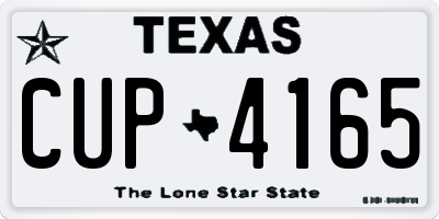 TX license plate CUP4165