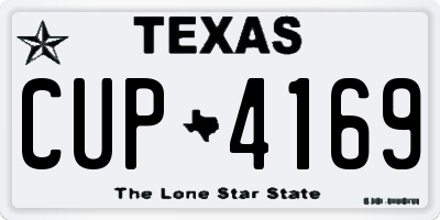 TX license plate CUP4169