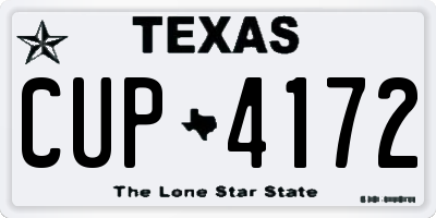 TX license plate CUP4172