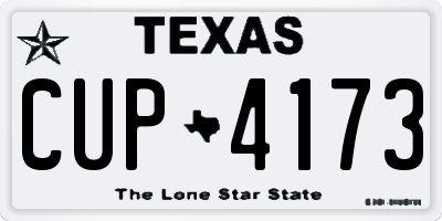 TX license plate CUP4173