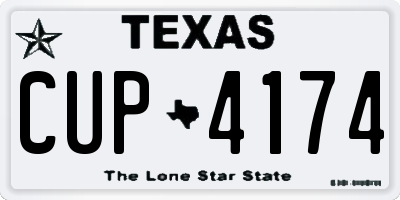 TX license plate CUP4174