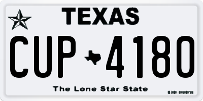 TX license plate CUP4180