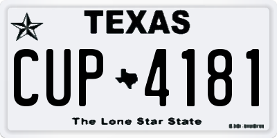 TX license plate CUP4181