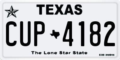 TX license plate CUP4182