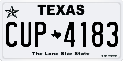 TX license plate CUP4183