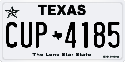 TX license plate CUP4185