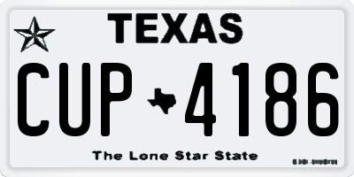 TX license plate CUP4186