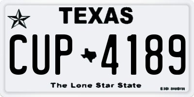 TX license plate CUP4189