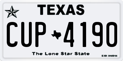 TX license plate CUP4190