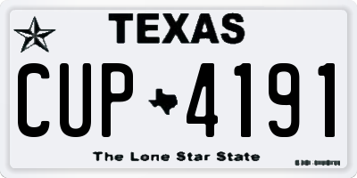 TX license plate CUP4191