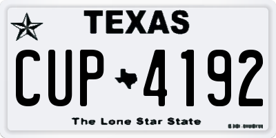 TX license plate CUP4192