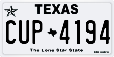 TX license plate CUP4194