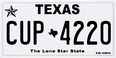TX license plate CUP4220