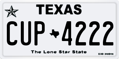 TX license plate CUP4222
