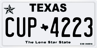 TX license plate CUP4223