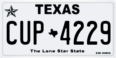 TX license plate CUP4229