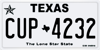 TX license plate CUP4232
