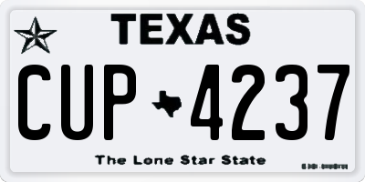 TX license plate CUP4237