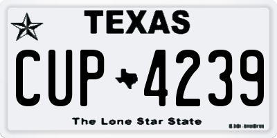 TX license plate CUP4239