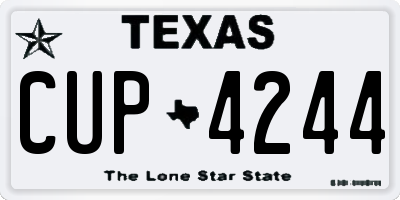 TX license plate CUP4244