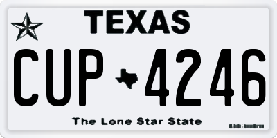 TX license plate CUP4246