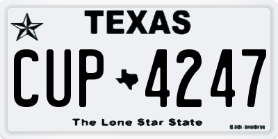 TX license plate CUP4247