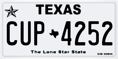 TX license plate CUP4252