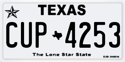 TX license plate CUP4253