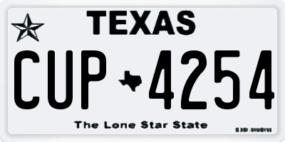 TX license plate CUP4254