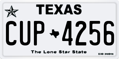 TX license plate CUP4256