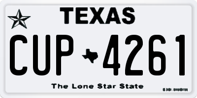 TX license plate CUP4261
