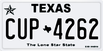 TX license plate CUP4262