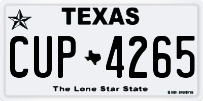 TX license plate CUP4265