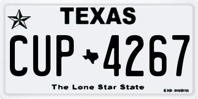 TX license plate CUP4267