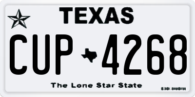 TX license plate CUP4268