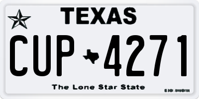 TX license plate CUP4271