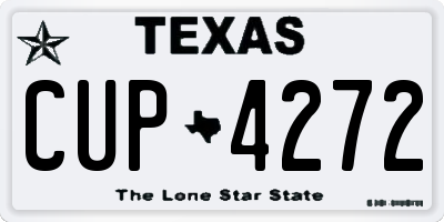 TX license plate CUP4272